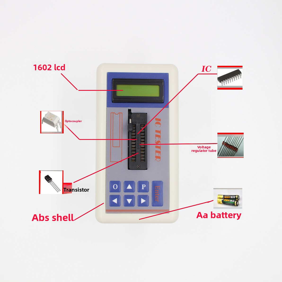 Diy Electronics Lab Equipment - TSH-06F IC-Transistortester für Elektronik-Reparaturwerkstätten, DIY-Projekte, Laborausrüstung