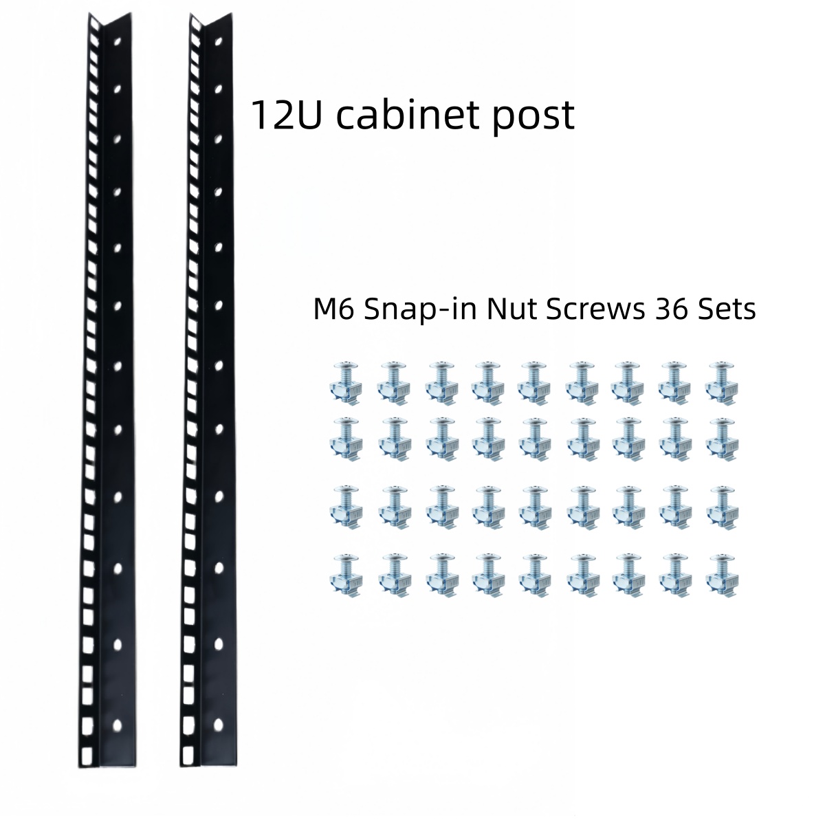 Diy Audio Electronics Kit - 12U Schrank-Säulenset 19-Zoll Standard-Rackschienen Inklusive 36