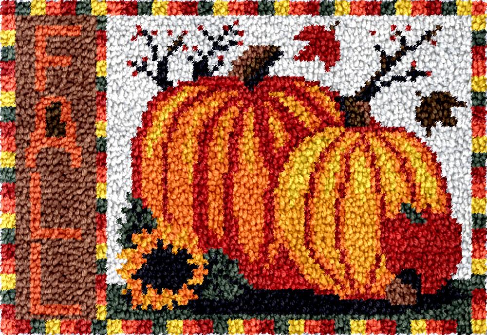 Diy Electronics Kits For Adults - Kürbis-Riegelhaken-Set mit bedrucktem Muster, Halloween-Teppich-Stickerei, Kunsthandwerk